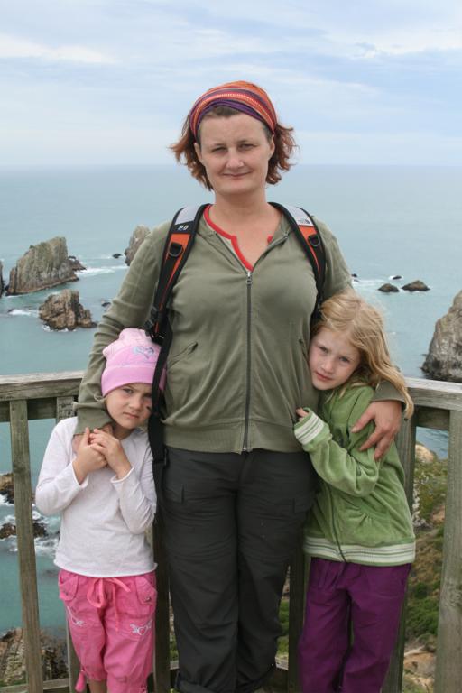 The girls and I at Nugget Point, New Zealand 2008